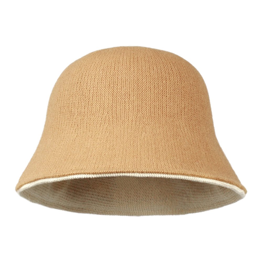 Minache Women Winter Wool Felt Bucket Hat Vintage Cloche Bowler Hat Solid Reversible Double-Side-Wear Fisherman Hats, Beige/Khaki
