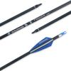 BOWSOUL 30inch Hunting Carbon Archery Arrows with 2.75 High Hardness Vanes Spine 400 for Compound Bow and Recurve Bow (Blue White) view 4