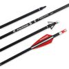BOWSOUL 30inch Hunting Carbon Archery Arrows with 2.75 High Hardness Vanes Spine 400 for Compound Bow and Recurve Bow (Red White&Broadheads) view 3