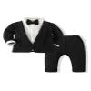 Abolai Baby Boys Fake 2 Pieces Suit Gentleman Outfit Wedding Clothing Set Black 70 view 1