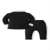 Abolai Baby Boys Fake 2 Pieces Suit Gentleman Outfit Wedding Clothing Set Black 70 view 2