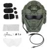 Airsoft Helmet, All-in-One Design Built-in Detachable Tactical Headset Anti-Fog Fan Shade Sliding Goggles,Paintball CS Cosplay Helmet view 3