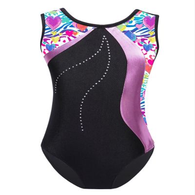 Fldy Gymnastic Leotards for Girls Kids Sparkly Diamond Tank Top Leotard Ballet Dance One Piece Outfit Colorful Heart 8