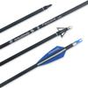 BOWSOUL 30inch Hunting Carbon Archery Arrows with 2.75 High Hardness Vanes Spine 400 for Compound Bow and Recurve Bow (Blue White&Broadheads) view 4