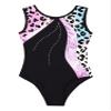 Fldy Gymnastic Leotards for Girls Kids Sparkly Diamond Tank Top Leotard Ballet Dance One Piece Outfit Leopard 10 view 3