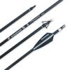 BOWSOUL 30inch Hunting Carbon Archery Arrows with 2.75 High Hardness Vanes Spine 400 for Compound Bow and Recurve Bow (Black White&Broadheads) view 4