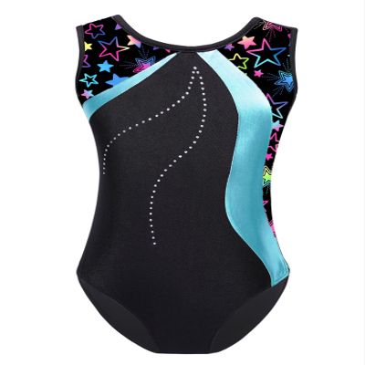 Fldy Gymnastic Leotards for Girls Kids Sparkly Diamond Tank Top Leotard Ballet Dance One Piece Outfit Cyan 8