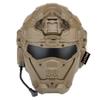 YBJMSFA Airsoft Helmet, All-in-One Design Built-in Detachable Tactical Headset Anti-Fog Fan Shade Sliding Goggles, Paintball CS Cosplay Helmet, TAN, 31,23,25cm view 1