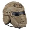 YBJMSFA Airsoft Helmet, All-in-One Design Built-in Detachable Tactical Headset Anti-Fog Fan Shade Sliding Goggles, Paintball CS Cosplay Helmet, TAN, 31,23,25cm view 2