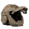 YBJMSFA Airsoft Helmet, All-in-One Design Built-in Detachable Tactical Headset Anti-Fog Fan Shade Sliding Goggles, Paintball CS Cosplay Helmet, TAN, 31,23,25cm view 4