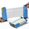 Retractable Table Tennis Net Rack Fashionable Safe Wavy ed ge Portable Pong Balls Net Rack(Blue), Comesee Retractable Pong Net for Any Table, Pong net Table Tennis for Any Topper Pool tab view 2