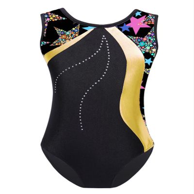 Fldy Gymnastic Leotards for Girls Kids Sparkly Diamond Tank Top Leotard Ballet Dance One Piece Outfit Yellow 12