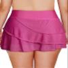 Aleumdr Plus Size Women's Swimdress Ruffle Swim Skirt Bikini Bottom High Waist Built-in Swim Bottoms Rose 18 Plus view 2