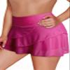 Aleumdr Plus Size Women's Swimdress Ruffle Swim Skirt Bikini Bottom High Waist Built-in Swim Bottoms Rose 18 Plus view 4