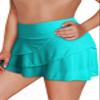 Aleumdr Plus Size Women's Waistband Layered Swimdress Ruffle Swim Skirt Swimsuit Bottom Green 20 Plus view 4