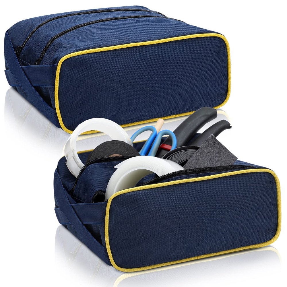 Oudain 1 Pcs Hockey Tape Accessory Bag Large Capacity Bag with Double Zipper for Tape Wax Scissors Repair Kit Office Hockey Supplies