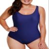 Aleumdr Womens One Piece Swimsuits for Women Criss Cross Low Back Tummy Control Bathing Suits Sports Monokini One Piece Swimwear Plus Size Blue Er 18 Plus view 1