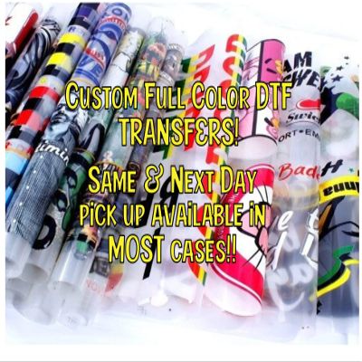 Custom DTF Transfers GLITTER FILM/Direct to Film Prints/Full color HD on transparent film designs for T-shirts, pillows, blankets, Lunchboxes, and other soft fabric items (Regular, 4 X 4)