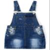 KIDSCOOL SPACE Baby Little Girls Skirt,Ripped Soft Strechy Denim Girls Summer Overalls Dress,Deep Blue,2-3 Years view 1