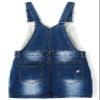KIDSCOOL SPACE Baby Little Girls Skirt,Ripped Soft Strechy Denim Girls Summer Overalls Dress,Deep Blue,2-3 Years view 3