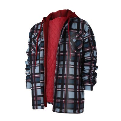 Ymosrh Sports Hoodie for Men, Fashion Hoodies Men Big and Tall Mens Hoodie Work Sweaters Construction Men's Quilted Lined Button Down Plaid Shirt Add Velvet to Keep Warm Jacket with (XL, Navy)