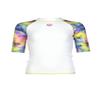 ARENA Girls Uv Protection Short Sleeve Allover Rash Guard Shirt, White-Multicolor, 24 US
