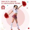 Jerify 120 Pcs Cheerleading Pom Poms Bulk Metallic Foil Cheerleader Pom Poms with Baton Handle Plastic Cheer Pompom Cheering Hand Flowers for Sports Squads Dance Party Basketball (Red) view 3