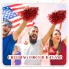 Jerify 120 Pcs Cheerleading Pom Poms Bulk Metallic Foil Cheerleader Pom Poms with Baton Handle Plastic Cheer Pompom Cheering Hand Flowers for Sports Squads Dance Party Basketball (Red) view 4