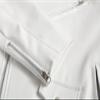 Maiyifu-GJ Men Faux Leather Motorcycle Jacket Retro Notched Lapel Pu Biker Coat Asymmetric Zipper Slim Outwear Overcoat (White,X-Large) view 3