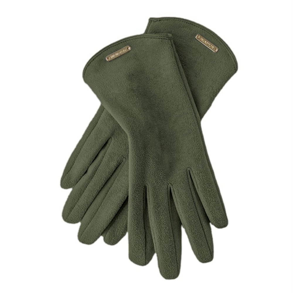LKEEP Women's Winter Gloves - Windproof, Fleece Lined, Thick Warm Gloves (Army Green)