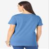 Roaman's Women's Plus Size Cotton Ultimate Crewneck Tee - S, Purple Textured Stripe view 2