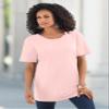 Roaman's Women's Plus Size Cotton Ultimate Crewneck Tee - S, Purple Textured Stripe view 3