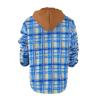 Hoodie, Men's Hoodies Mens Hoodie White Sweat Jacket Men Quilted Lined Button Down Plaid Shirt Add Velvet to Keep Warm Jacket with Hood Infusible Ink Blanks Hodoes Krew Dark Gray (5XL, Light Blue) view 3