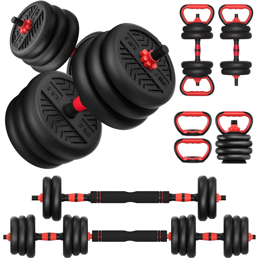 Adjustable Weights Dumbbells Set, Free Weights Workout Equipment Used as Barbell/Kettlebells/Push up Stand, Fitness Workout Equipment for Home Gym for Youth,Women/Men, 30lb (15lb*2)