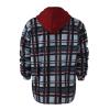 Ymosrh Hoodie, Lightweight Hoodie Light Men Oversized Dad Hoodie from Daughter Men's Quilted Lined Button Down Plaid Shirt Add Velvet to Keep Warm Jacket with Hood Mens Fleece Pullover (L, Navy) view 2