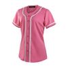 EALER BJW80 Womens Button Down Baseball Jersey, Blank Softball Team Uniform, Hip Hop Hipster Plain Tshirts Short Sleeve Active Tee Shirts Rose Red view 1