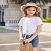 Arshiner Girls Summer Short Sleeve T Shirts Kid Girls Front Knot Shirts Solid White Tee Tops Size 5-6 Years view 2