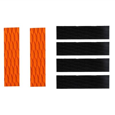 6 Pcs Non-Slip Diamond Grooved EVA Surfboard Pad Skimboard Traction Pads Tail Pads Bar Grip Mat