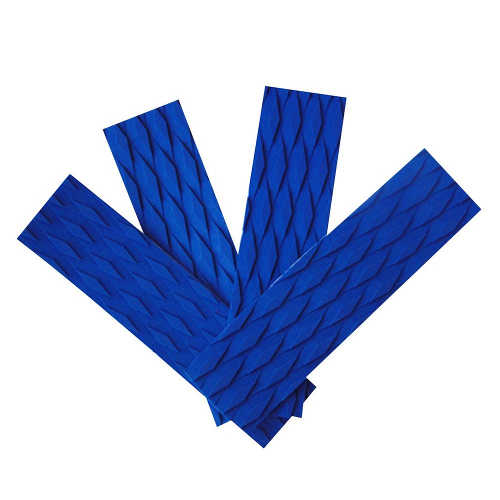4 Pieces Anti-Slip Traction Pad Surfboard EVA Tail Pads Deck Pad for Surfing, Skimboard (Color : Blue)