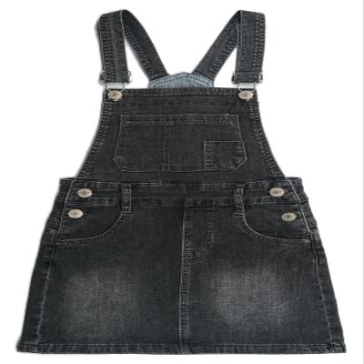 KIDSCOOL SPACE Baby Girls Skirt,Ripped Soft Strechy Denim Girls Summer Overalls Dress,Black,12-18 Months