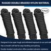 FRM BOARDS Dock Lines: 1/2" x 20' Double Braid Nylon Boat Dock Lines, Premium Boat Ropes for Docking with 12" Loop, Marine-Grade Boat Ropes, Black Marine Rope Boat Lines, 4 Pack Dock Lines for Boats view 2