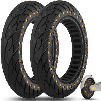 Felixstory 10x2.5 Inch Solid Tire, Fit for 60/70-6.5 Original Tire, Fit for VOLPAM SP01 Aovopro ESMAX Ninebot MAX G2/ G30P/ G30LP/ F25I/ F2 Gotrax G MAX/ECLIPSE Electric Scooter, Yellow 2pcs
