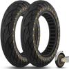 Felixstory 10x2.5 Inch Solid Tire, Fit for 60/70-6.5 Original Tire, Fit for VOLPAM SP01 Aovopro ESMAX Ninebot MAX G2/ G30P/ G30LP/ F25I/ F2 Gotrax G MAX/ECLIPSE Electric Scooter, Yellow 2pcs view 1