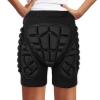 Blaward Protective Padded Shorts, 3D Protection Hip Butt Protector Snowboarding Padded Short Pants for Men Women Youth Ski Black view 2