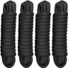 FRM BOARDS 3/8" x 20' Double Braid Nylon Boat Dock Lines, 4 Pack Black Marine Rope Boat Lines for Watercraft Docking view 1