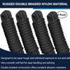 FRM BOARDS 3/8" x 20' Double Braid Nylon Boat Dock Lines, 4 Pack Black Marine Rope Boat Lines for Watercraft Docking view 2