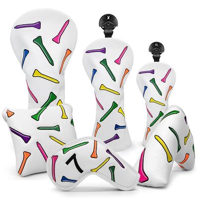 Colorful Tee Golf Headcover+Mallet Putter Cover+Blade Putter Cover+Golf Iron Cover