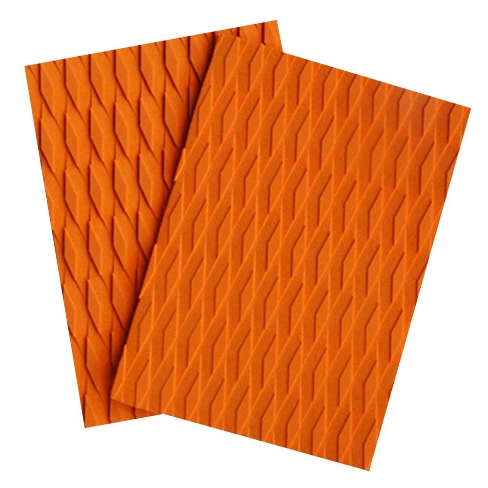 2 Pcs Ultralight Anti-Slip Traction Mat EVA Surfboard Traction Pads Deck Grip Skimboard Tails Pad Kiteboard Accessory (Color : Orange)