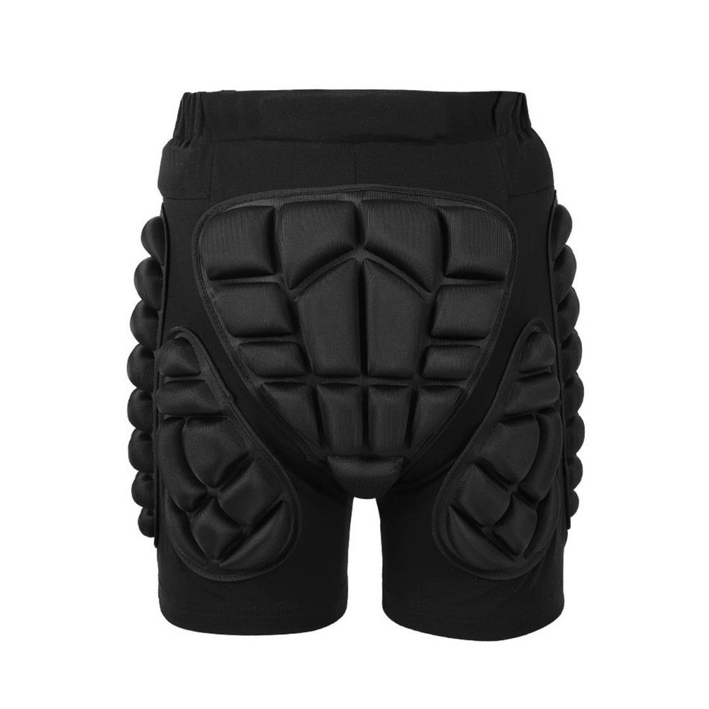Blaward Protective Padded Shorts, 3D Protection Hip Butt Protector Snowboarding Padded Short Pants for Men Women Youth Ski Black