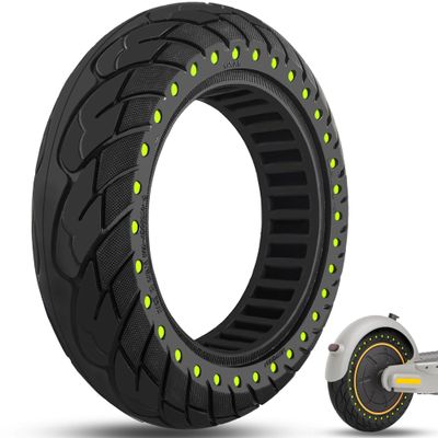 Felixstory 10X2.5, 60/70-6.5 Tubeless Tire for Ninebot Max G30P G30LP G2, Gotrax G MAX, Hiboy S2 MAX/ Max3, Hover-1 Alpha, Zero 10 10X, OKAI ES520B Electric Scooter Wheel, Luminous green 1pc